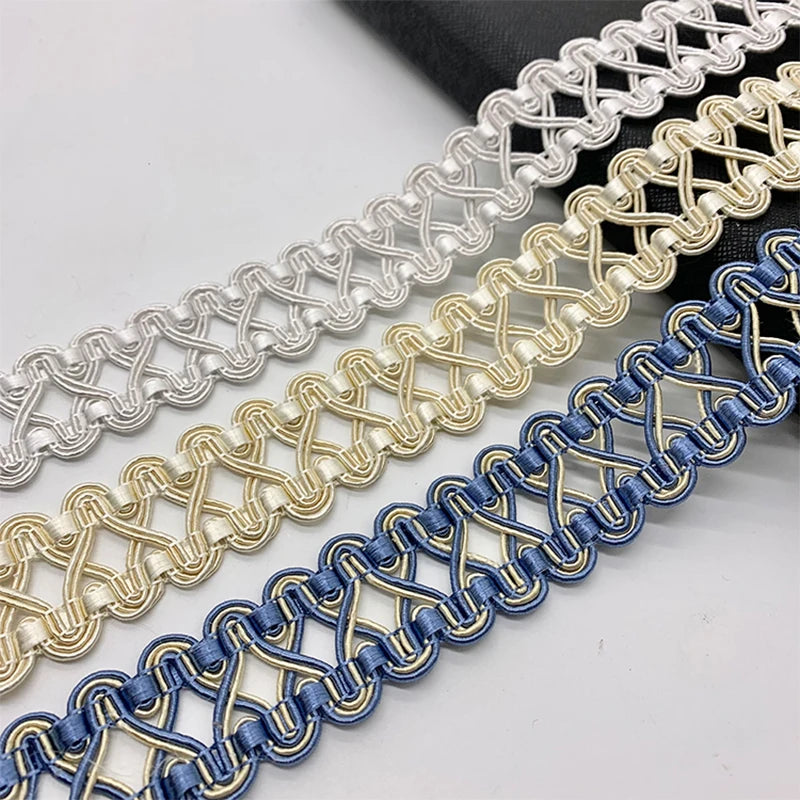 ruban dentelle intégrées largeur 3cm couleurs argent doré classique élégant opaque polyester écologique élastique