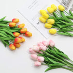 bouquet tulipes artificielles multicolores moderne vase transparent mariage décoration intérieure