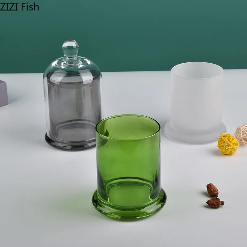 cloches verre moderne argenté violet rose vert transparentes