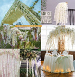 guirlande florale artificielle blanc vert rose jaune mariage décoration intérieure romantique hortensia soie 10