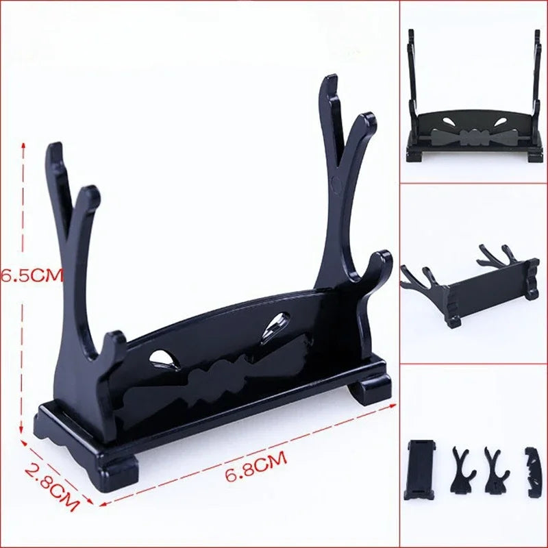 supports stockage épées figurines noires japonais katana assemblage facile décoration respectueux environnement multiples utilisations