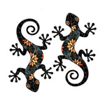 décoration murale forme lézard géométrique artisanal noir orange rougeintérieur extérieur adhésif muraux