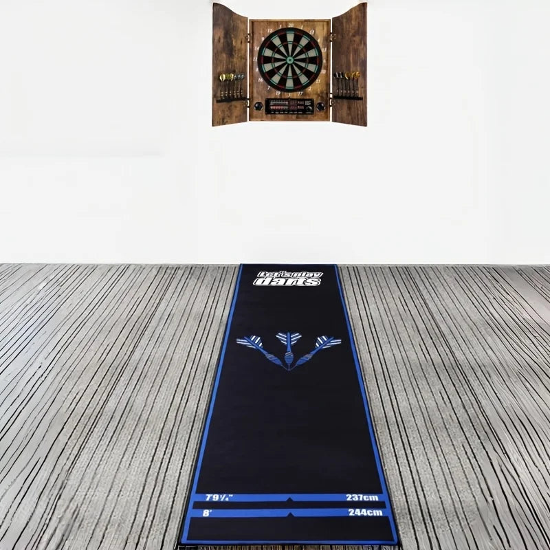 tapis jeu fléchettes polyester noir bleu logo galaxy dart zone moderneintérieur chambre decoration