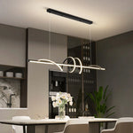 lampe suspendue moderne spirale lumineuse noir blanc doré chambre salon étudiant