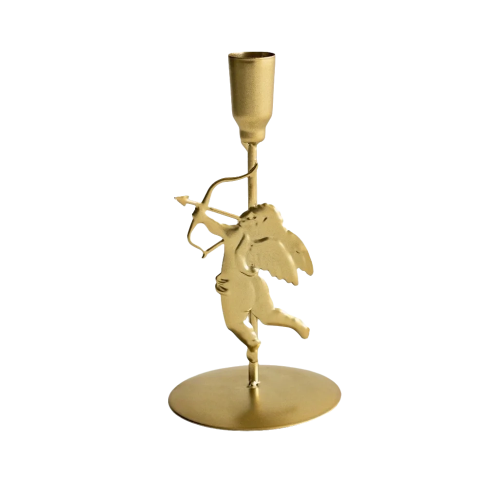 bougeoir or noir ange arc flèche artisanal classique adhésif bougie taille