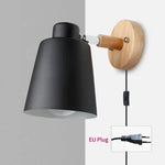 lampe murale moderne gris noir vert jaune blanc conique mate câble électrique prise interrupteur