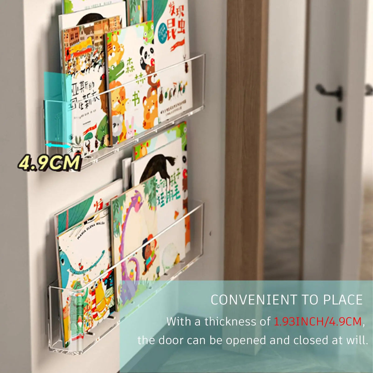 porte revues mural transparent moderne magazines brochures autocollants pliable enfants derrière porte