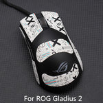 autocollants antiderapants noirs motif geometrique souris gaming rog gladius deux trois