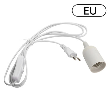 support lampe e27 douille on off interrupteur prise eu câble électrique noir blanc industrial