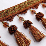 ruban décoratif pompons broderie fine beige rouge bleu marron vert élégantintérieur decoration accessoires