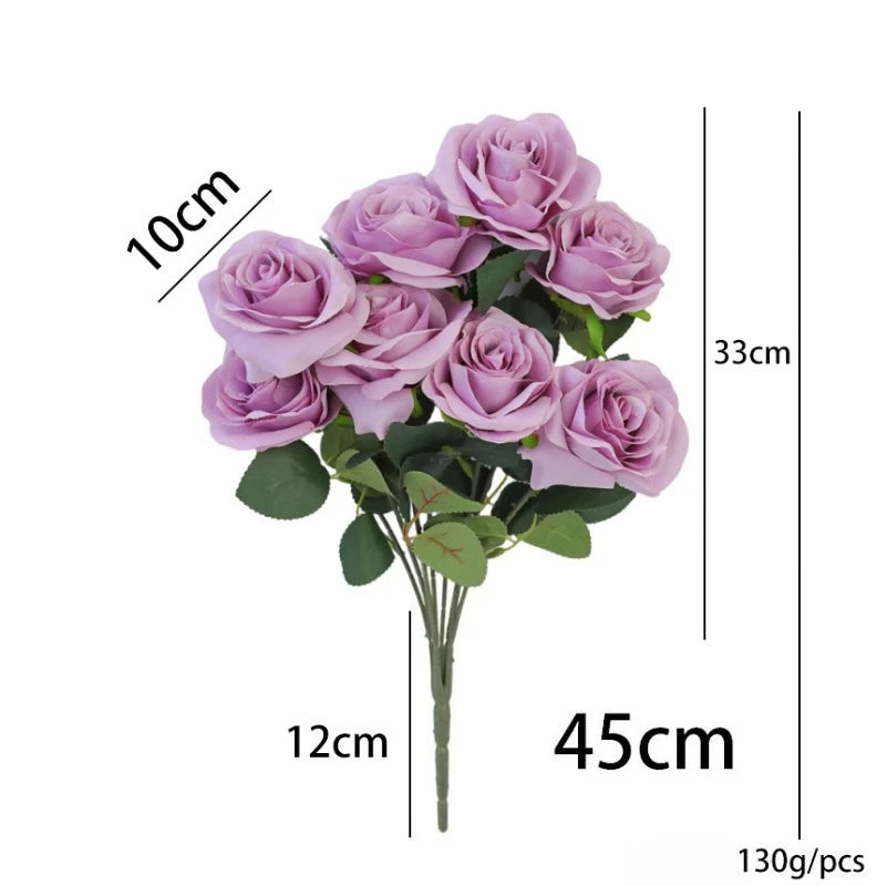 décoration intérieure bouquet roses artificielles violet rouge classique mariage anniversaire baby shower