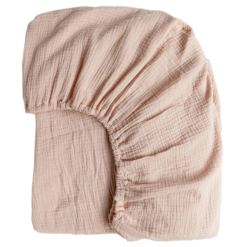draps lit bébé coton doux imprimés fleurs points rose pâle vert pastel