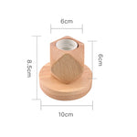base lampe bois naturel blanc moderne minimaliste fixée E27 câble électrique interrupteur