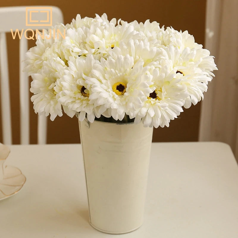 bouquet fleurs artificielles gerbera rouge rose jaune blanc modernes decoration mariage anniversaireintérieur