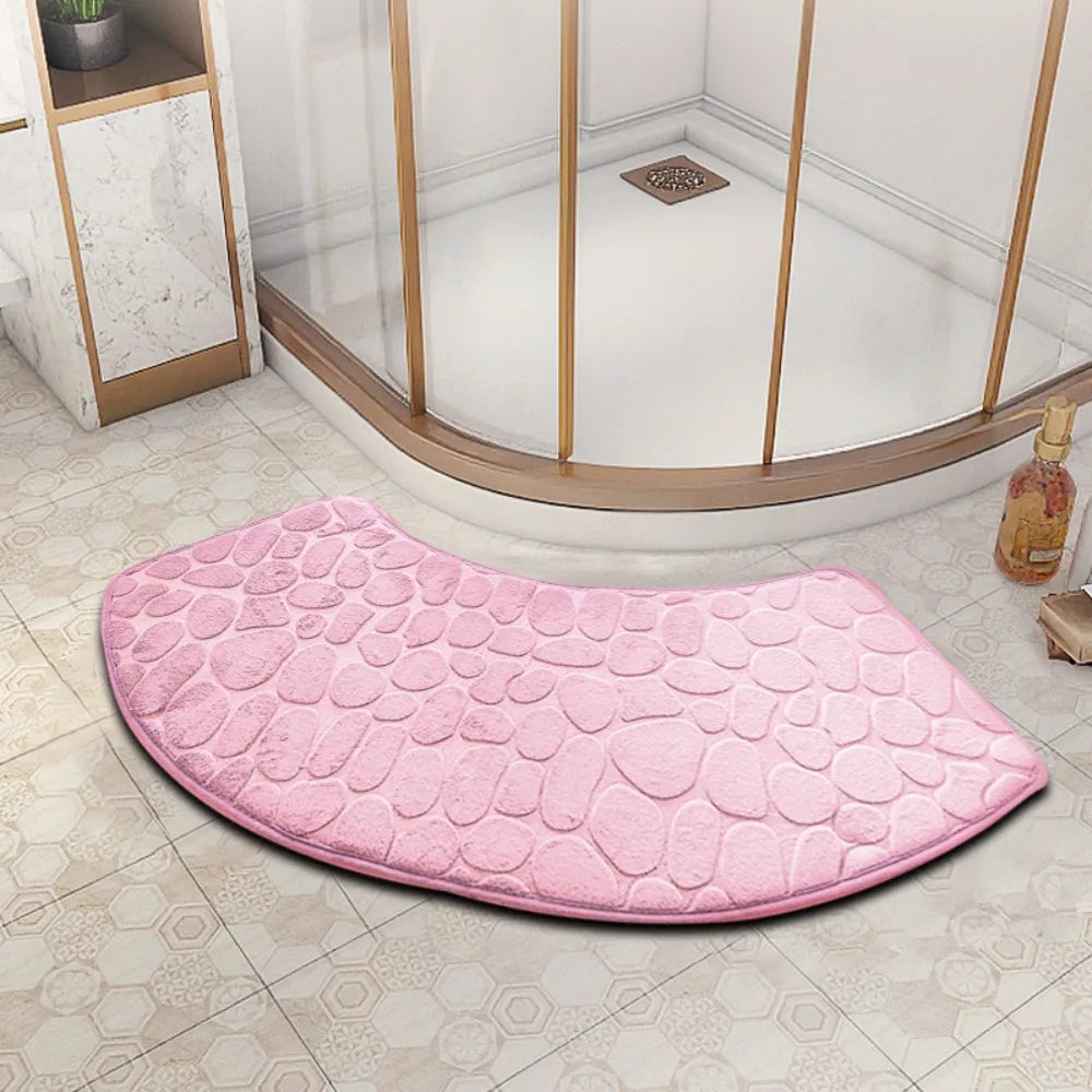tapis bain gris moderne texture cailloux antidérapant absorbant eva 30x60cm
