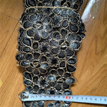 ruban dentelle brodé adhésif motif floral noir or couture mariage décoration couture
