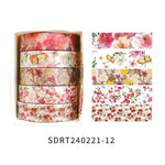 ruban adhésif décoratif multicolore fleurs papillons vintage floral boîte inclusion adhésif mignon étudiant cadeau