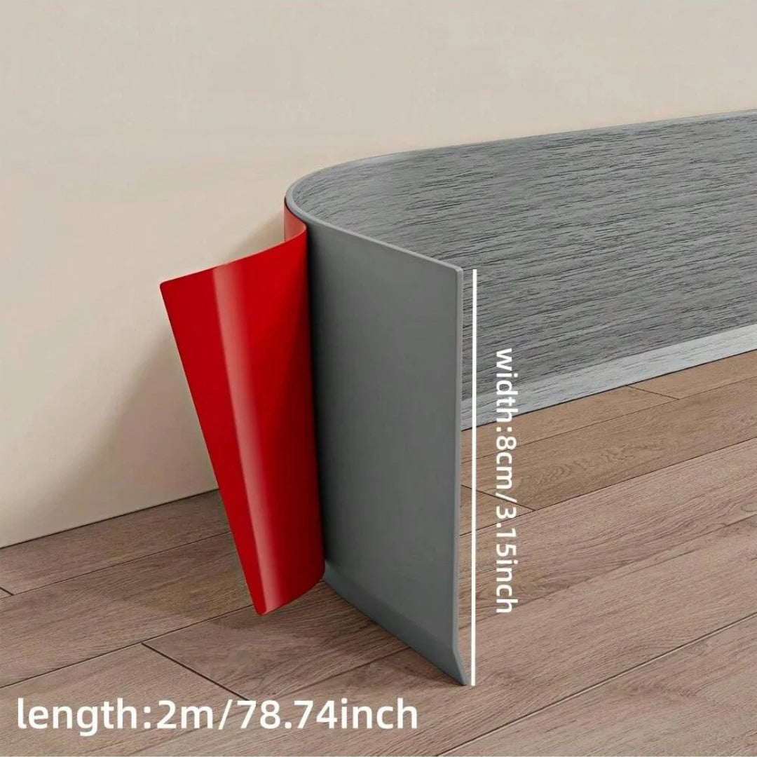 plinthe auto adhésive texture bois moderne gris rouge 2m 8cm pvc