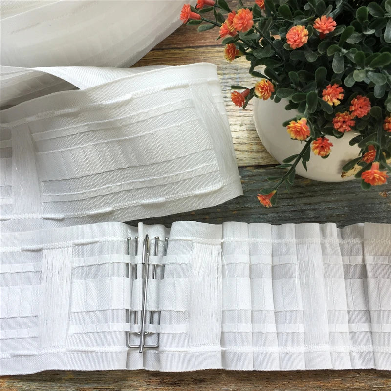 rideaux polonais ruban plissé clips polyester 10m 20m 30m 5m blanc moderne