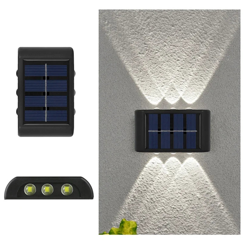 lampe murale solaire led noire moderne adhésive extérieure jardin decoration