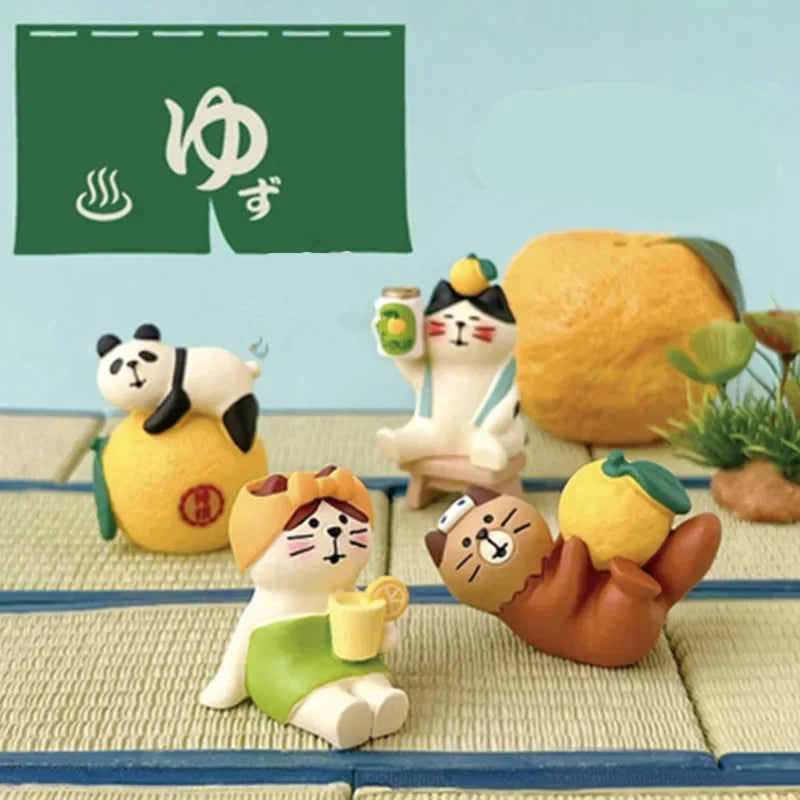 figurines animales figurines résine décoratives cartoon miniatures animaux motifs floraux