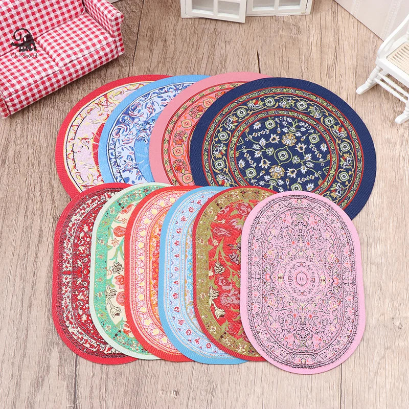 tapis ornements floraux motifs géométriques classique ethnique bleu rose vert rouge marron