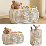 panier rangement jouets enfants imperméable maille fine ours peluche beige clair moderne poignées