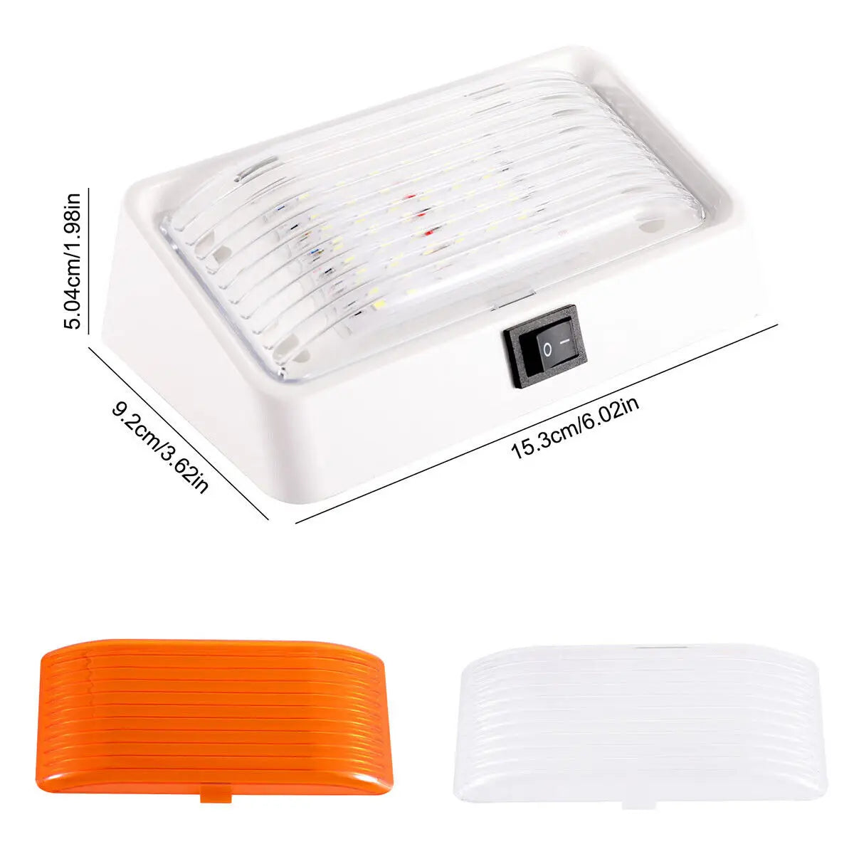 lampes led extérieures moderne camping car porche blanc orange rectangulaires vis