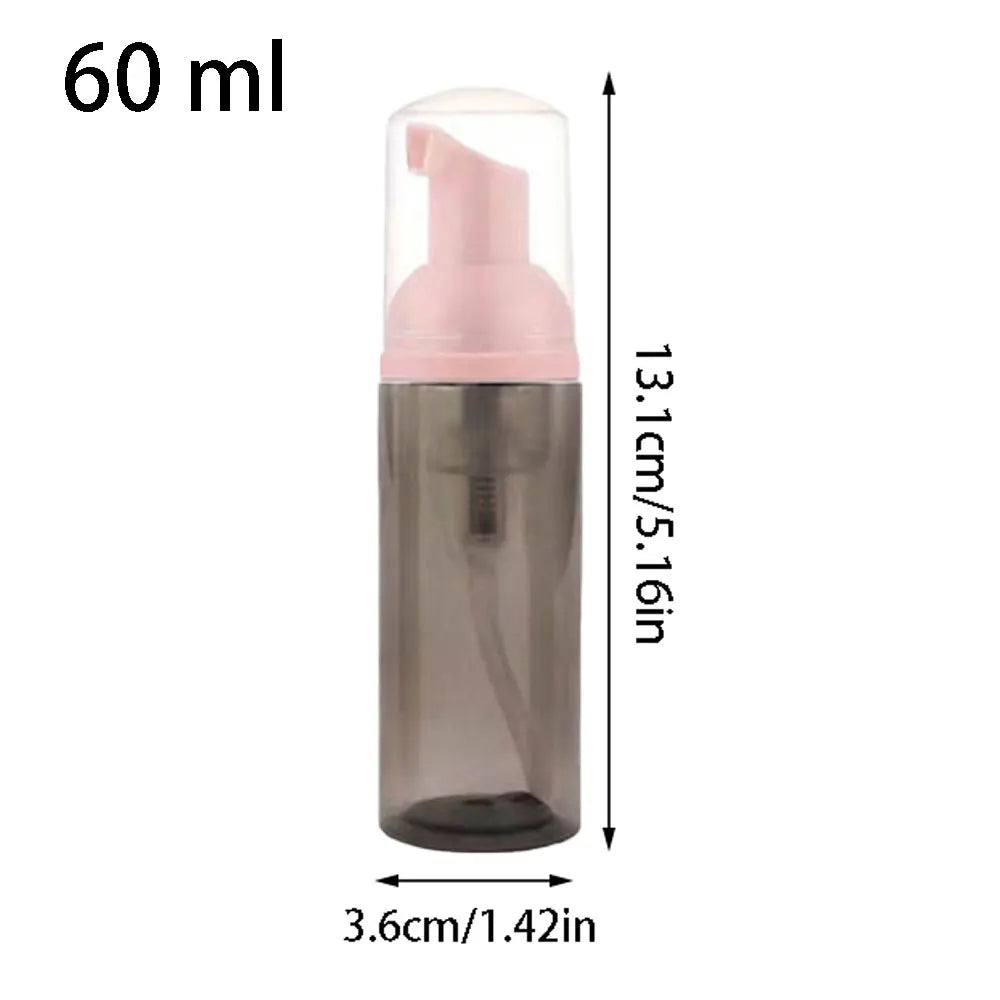 flacon pompe mousse vide 60 ml transparent doré rayures noires distributeur savon voyage rechargeable