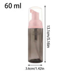 flacon pompe mousse vide 60 ml transparent doré rayures noires distributeur savon voyage rechargeable