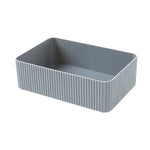 boîtes rangement gris blanc rayées modernes empilables 2l charge2kg cosmétiques lunettes ciseaux télécommande