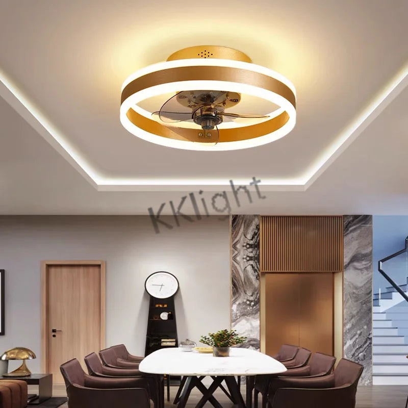 ventilateur lampe led télécommande moderne cristaux noir élégant eyelets circulaire