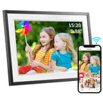 cadre photo numerique ecran tactile wifi 32go 1280x800 moderne noir blanc vibrant