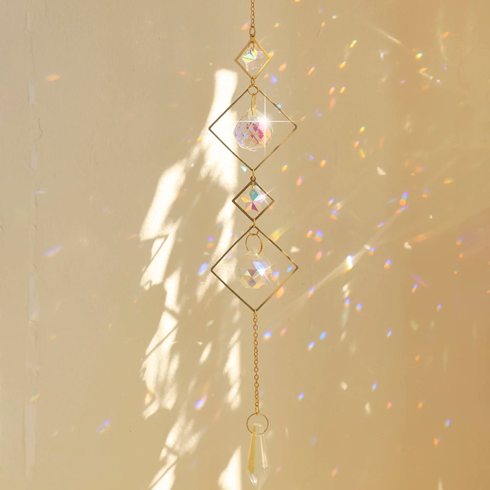 décoration murale boho or transparent lune soleil étoiles cristal extérieur jardin