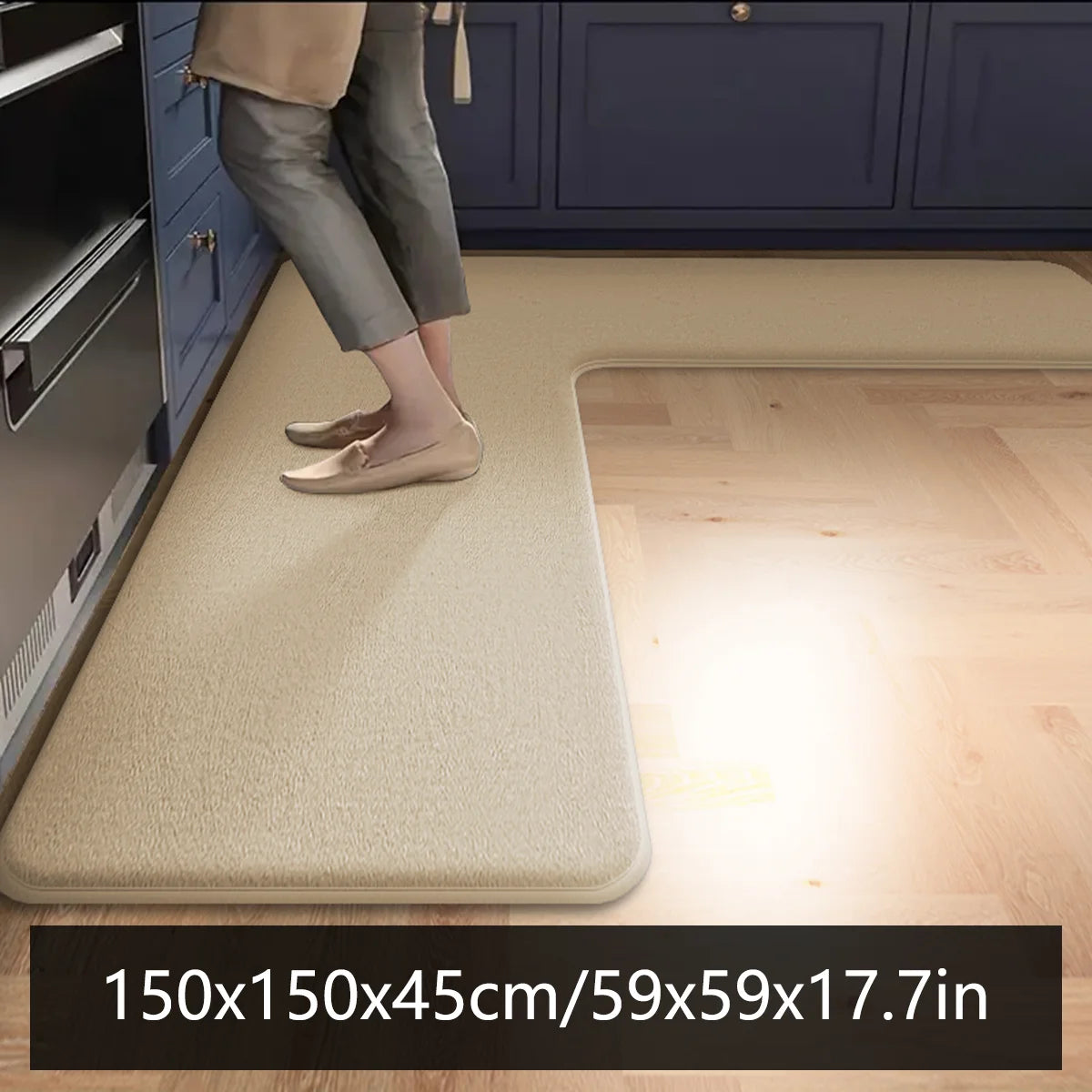 tapis sol antidérapant gris foncé moderne uni doux cuisine salle bain porte chambreintérieur