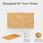 tapis sol salle bain moderne naturel bambou antidérapant facile entretien rapide séchage carrés tissés