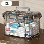 boîte rangement médicaments transparente étanche réutilisable urgence compartiments poignée moderne
