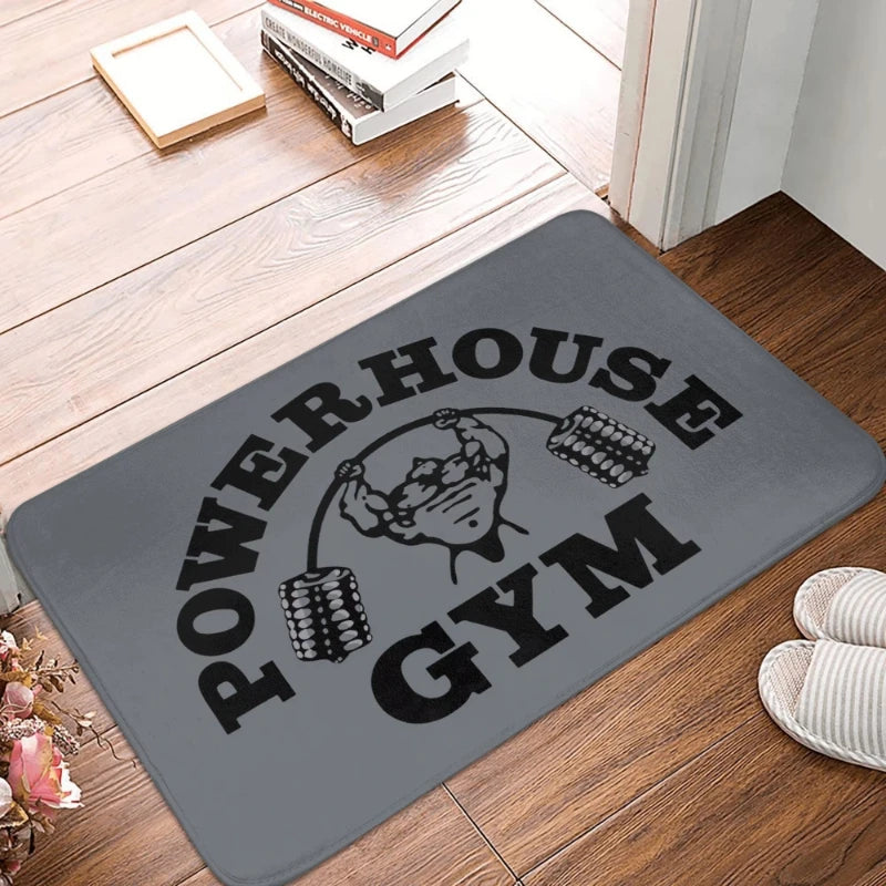 tapis sol salle sport motif musculation antidérapant intérieur moderne noir gris blanc