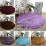 tapis rond uni moderne doux polyester 40cm rose clair vert violet marron bleuclair beige