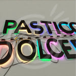 lettres lumineuses 3d bleu vert rose blanc gradient clips frontlight business sign acrylic led
