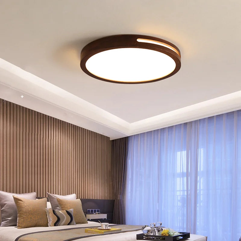 plafonnier moderne bois blanc lampe led ceiling touch switch minimaliste translucent