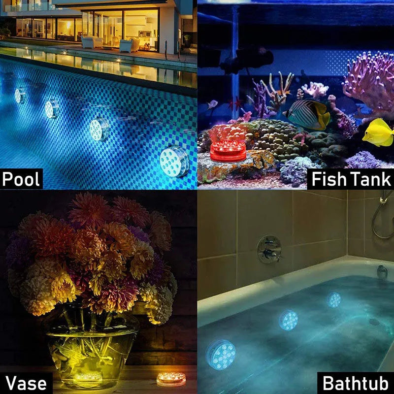 lampe led submersible transparente moderne points lumineux piscine decoration noel mariage