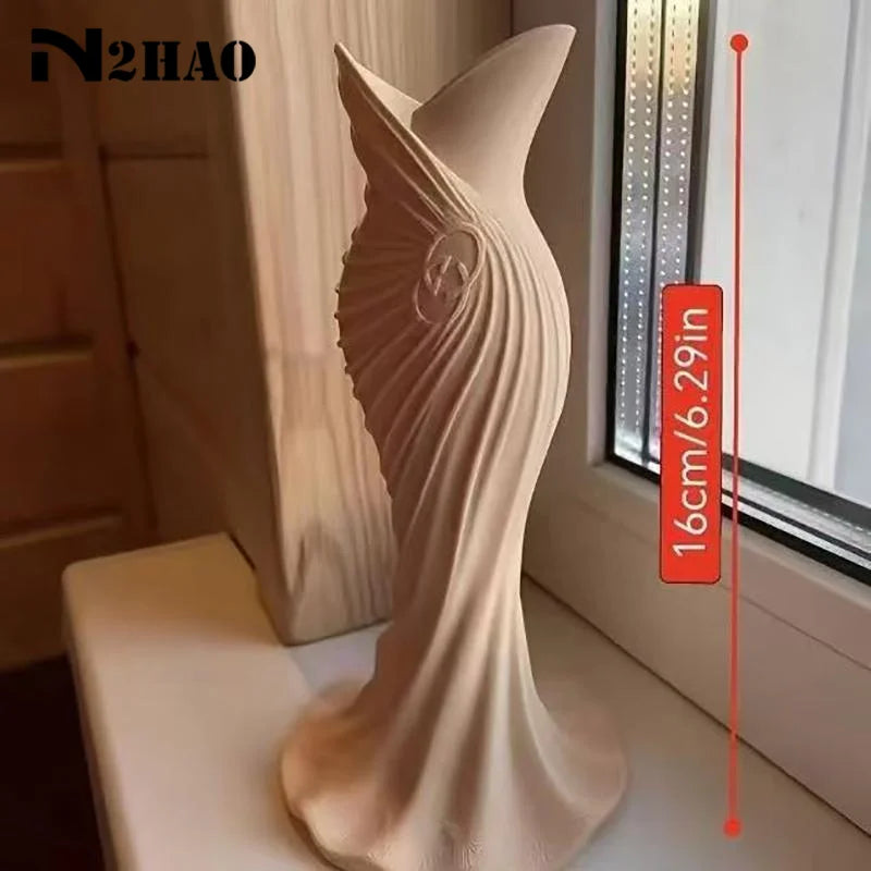 vase contemporain résine blanc vert rose bleu sculptural courbes fluides minimaliste maison mariage