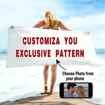 Serviette de plage personnalisée 3D en microfibre noir avec impression florale