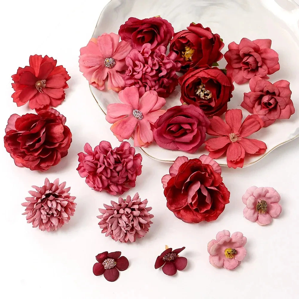 décoration intérieure fleurs artificielles roses pivoines blanc rose vintage decoration chambre mariage fete