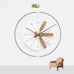 horloge murale moderne aiguille quartz visage unique minimaliste cadre blanc números blancos fixations salon