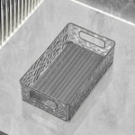 boîte rangement transparente texture ondulée poignées moderne cosmétiques salle bain rechargeable plastique