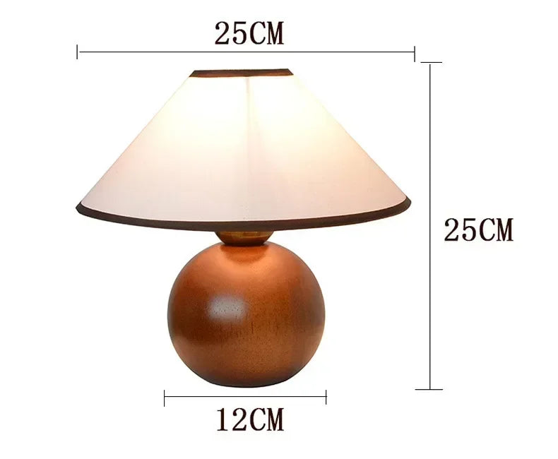 Lampe de chevet bois allumée avec éclairage bleu LED