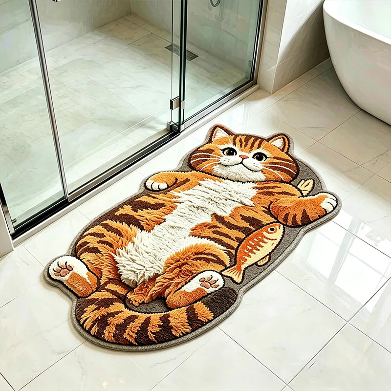 tapis orange blanc gris imprimé 3d tigre pois créatif salon chambre couloir polyester polaire