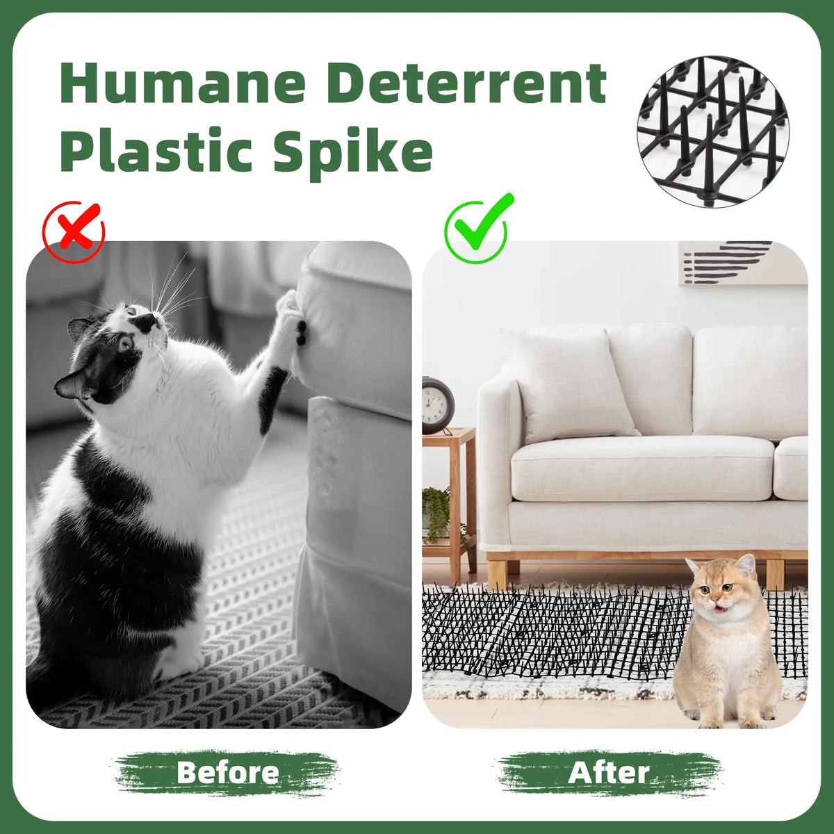 tapis anti chat picots dissuasif utilitaire noir fixations assemblage extérieurintérieur 200cm longueur